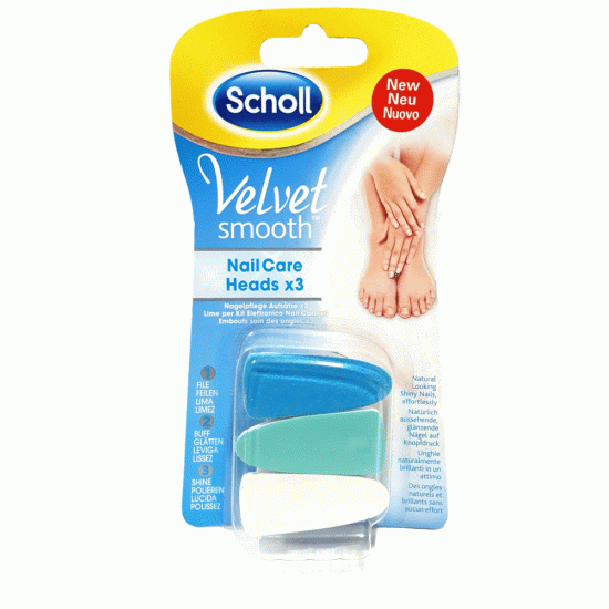 SCHOLL VELVET SMOOTH NAIL CARE HEADS 3pcs