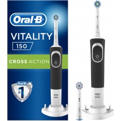 ORAL B ΗΛΕΚΤΡΙΚΗ ΟΔΟΝΤΟΒΟΥΡΤΣΑ VITALITY CROSS ACTION BLACK με 2 κεφαλές Cross Action
