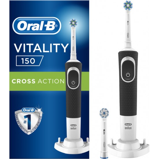 ORAL B ΗΛΕΚΤΡΙΚΗ ΟΔΟΝΤΟΒΟΥΡΤΣΑ VITALITY CROSS ACTION BLACK HBOX 1X1