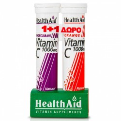 HEALTH AID VITAMIN C 1000mg BLACKCURRANT 20 tabs & ΔΩΡΟ VITAMIN C 1000mg ORANGE 20 tabs HEALTH AID VITAMIN C 1000mg BLACKCURRANT 20 tabs & ΔΩΡΟ VITAMIN C 1000mg ORANGE 20 tabs