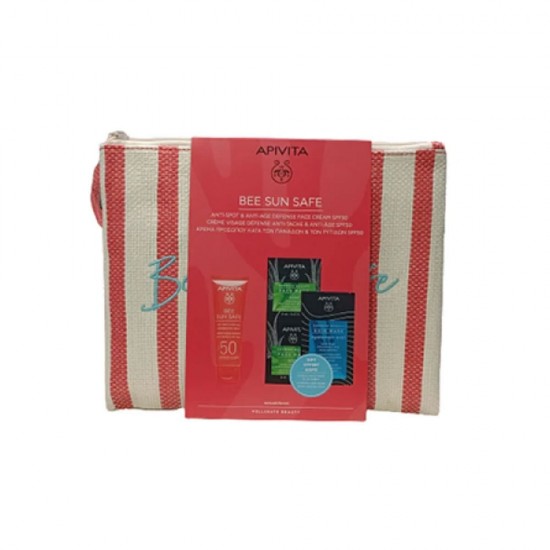 APIVITA BEE SUN SAFE PROMO PACK ANTI-SPOT CREAM SPF50 & MASK EXPRESS & HAIR MASK