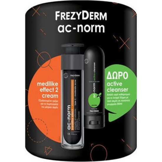 FREZYDERM AC-NORM MEDILIKE EFFECT 2 CREAM 50ml & ΔΩΡΟ AC-NORM ACTIVE CLEANSER 80ml