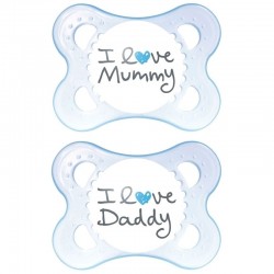 MAM ΠΙΠΙΛΑ Ι LOVE MUMMY & DADDY ΣΙΛΙΚΟΝΗ 0-6 ΜΗΝΩΝ 2τεμ.