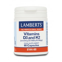 LAMBERTS VITAMIN D3 1000iu + K2 90μg 60tabs